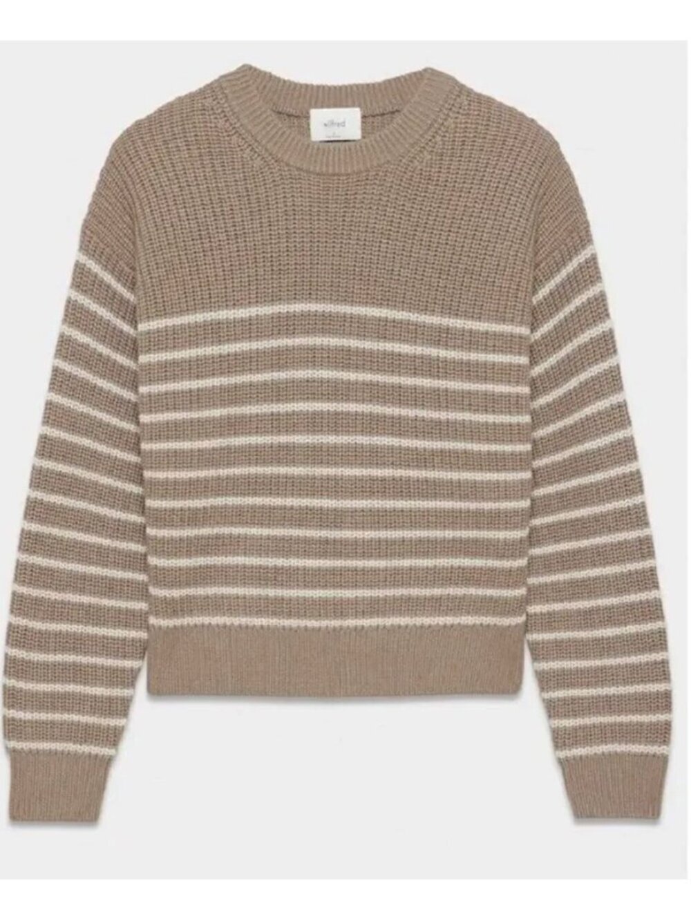 Aritzia Wilfred Maria Merino Wool Pullover Crewneck Striped Sweater Size M